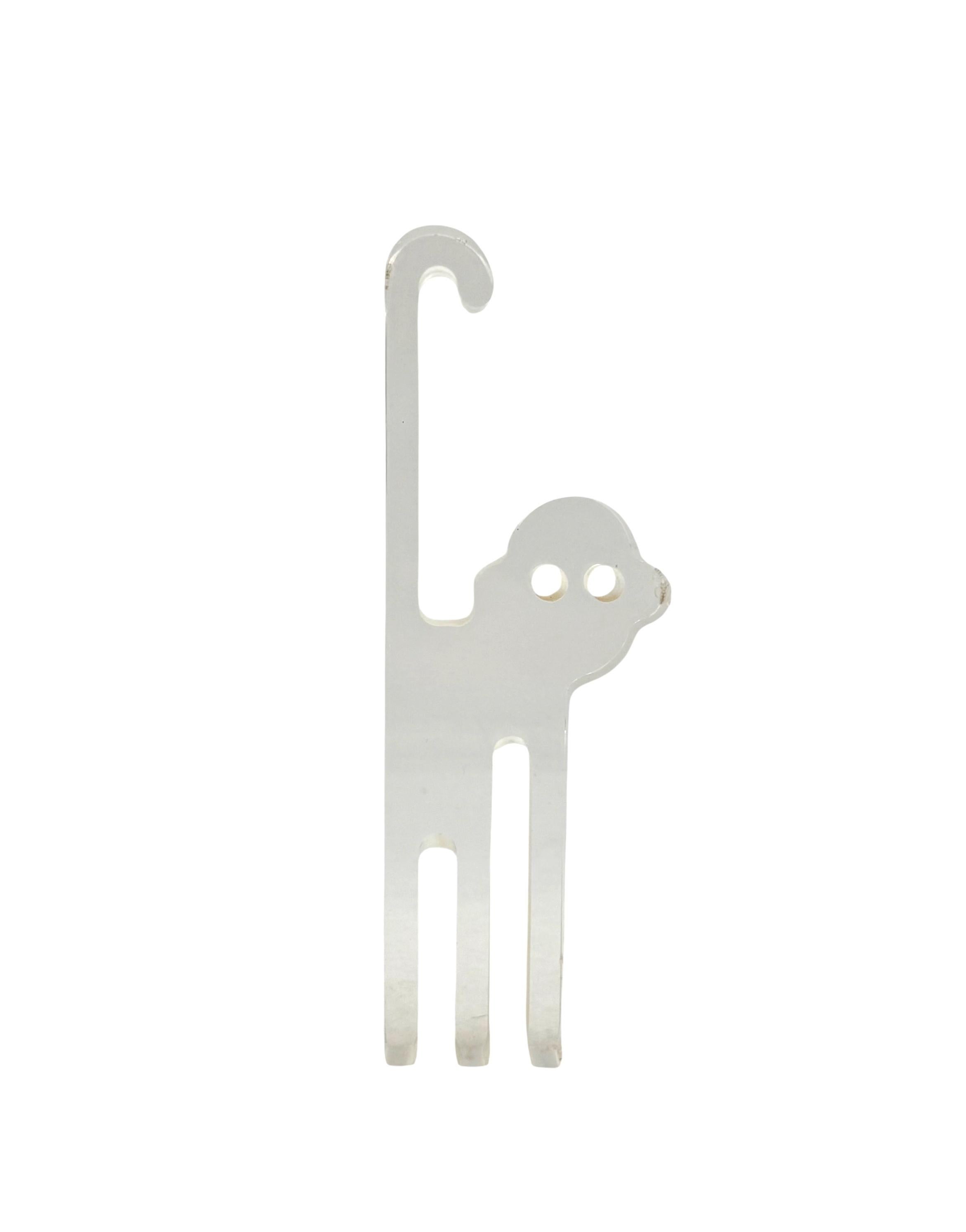 Late 20th Century Silvio Russo, lucite monkey sculpture, Guzzini Italy 1970s in vendita