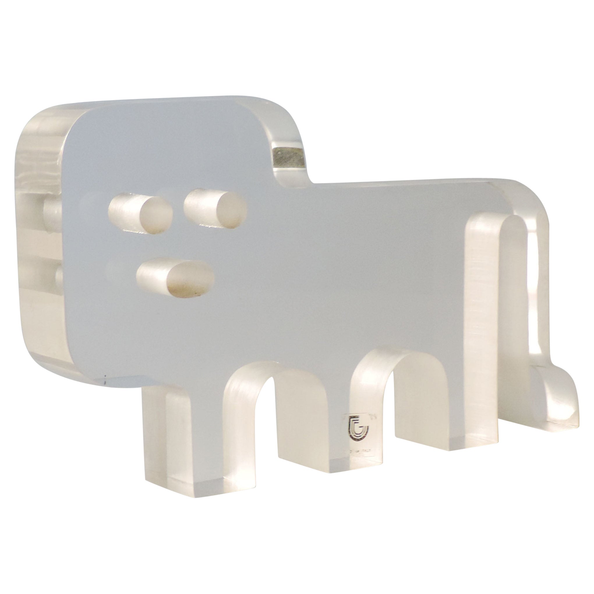 Silvio Russo Lion en plexiglas pour Guzzini, Italie, années 1970
