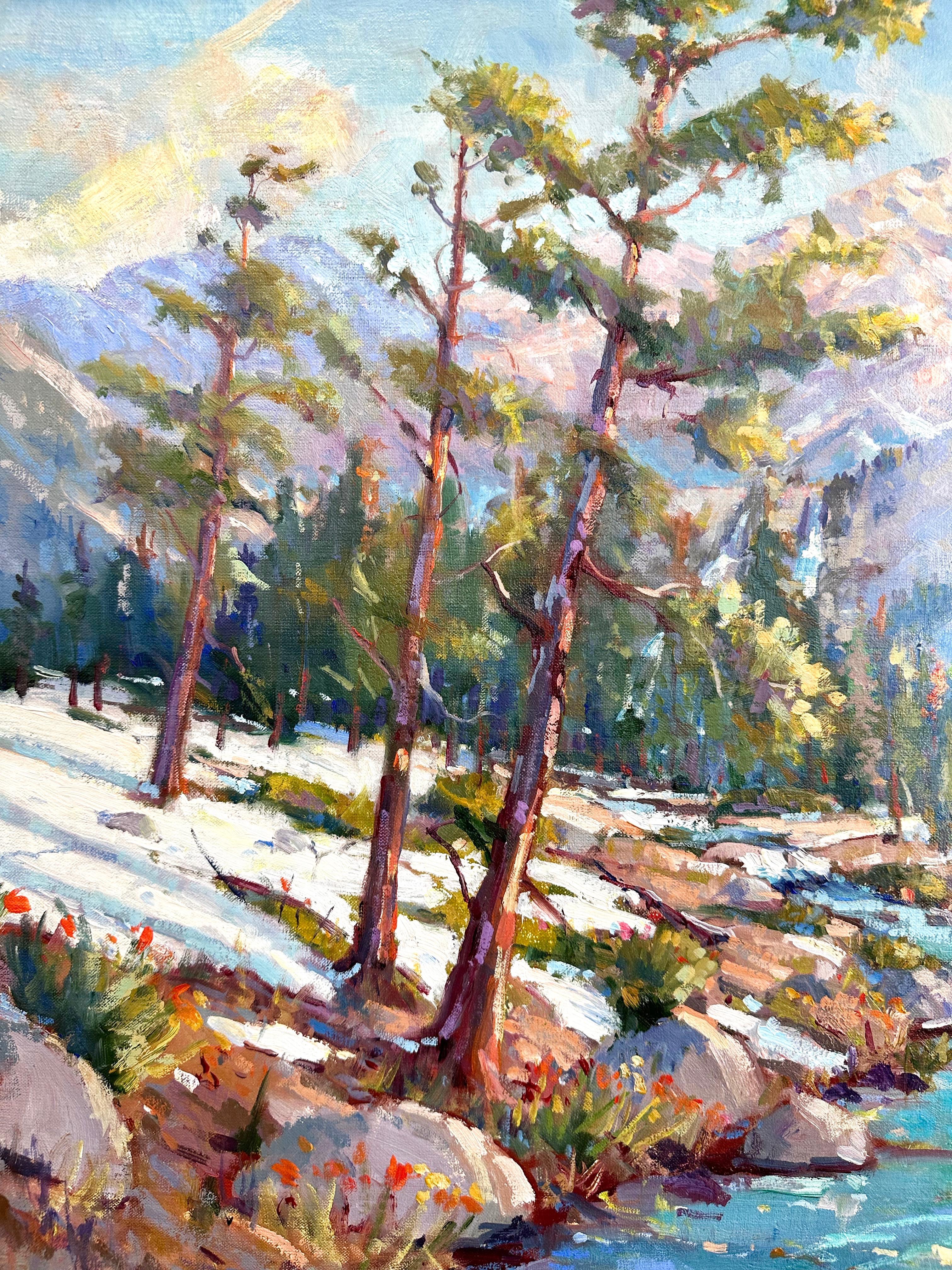 Américain Silvio Silvestri, Spring Thaw, Lake Tahoe, peinture à l'huile en plein air, 2004 en vente