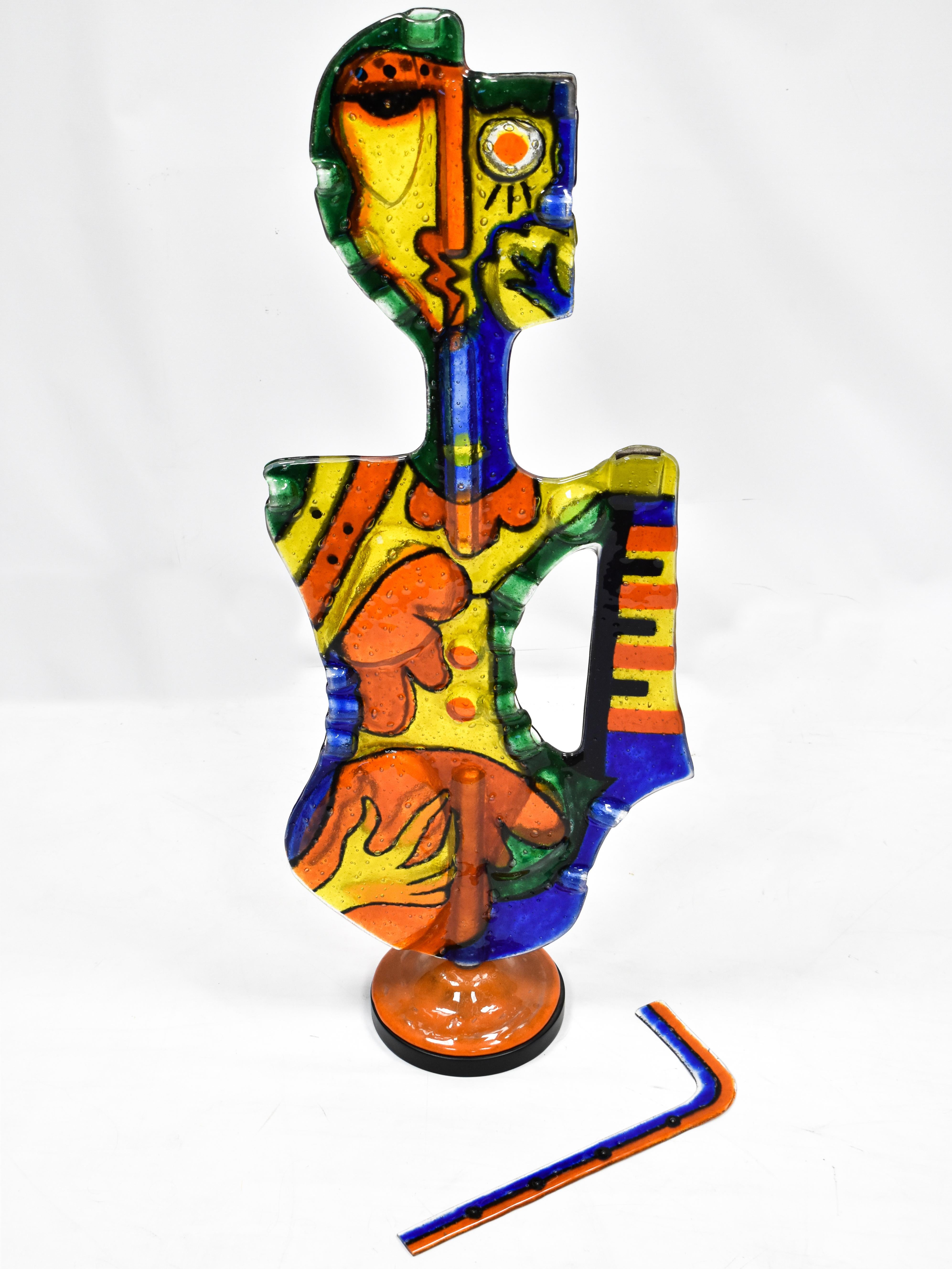 Musicista - Murano glass sculpture - Silvio Vigliaturo - Italy For Sale 5