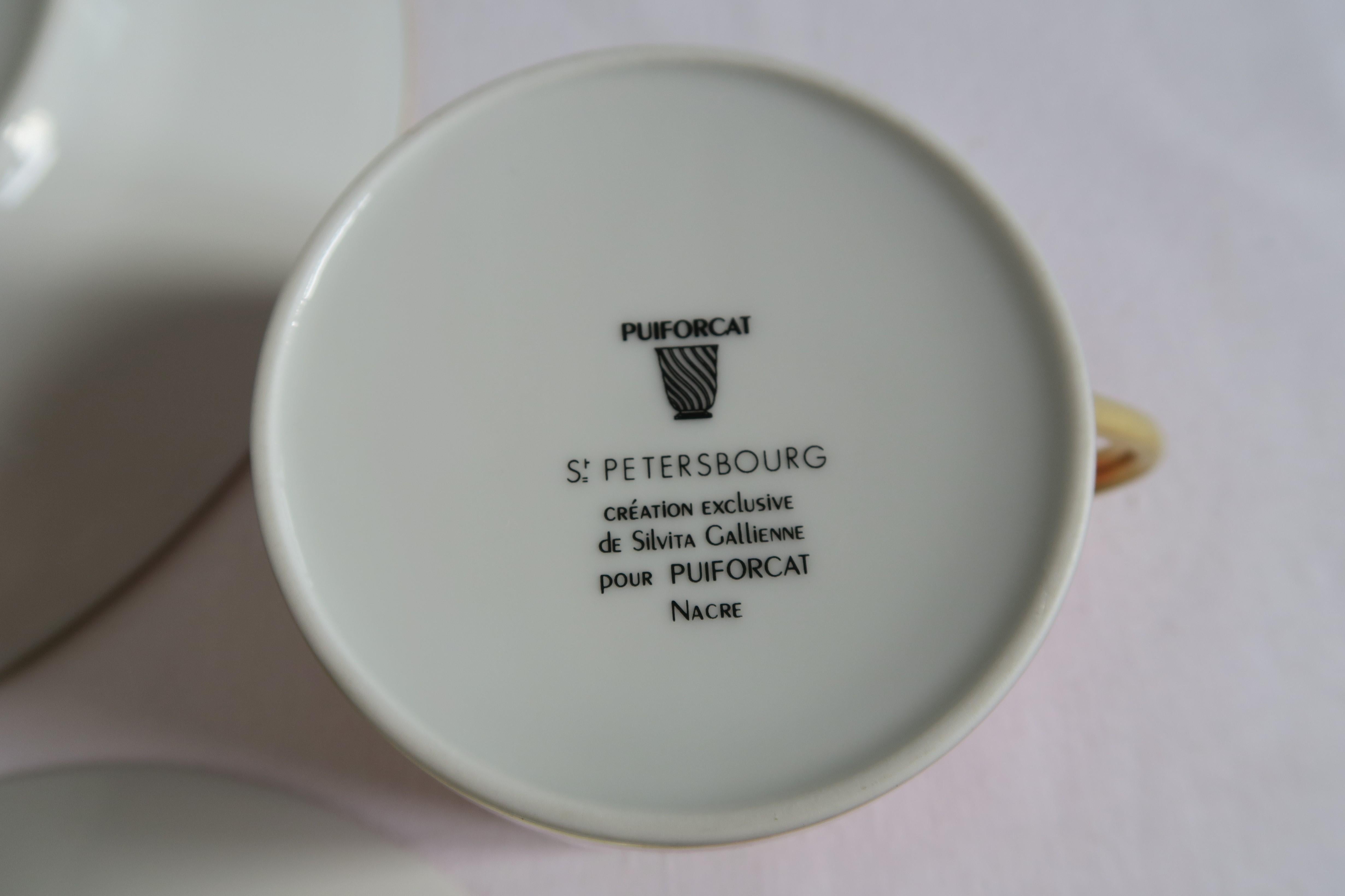 20th Century Silvita Gallienne for Puirforcat St. Petersbourg Porcelain Dish Set For Sale