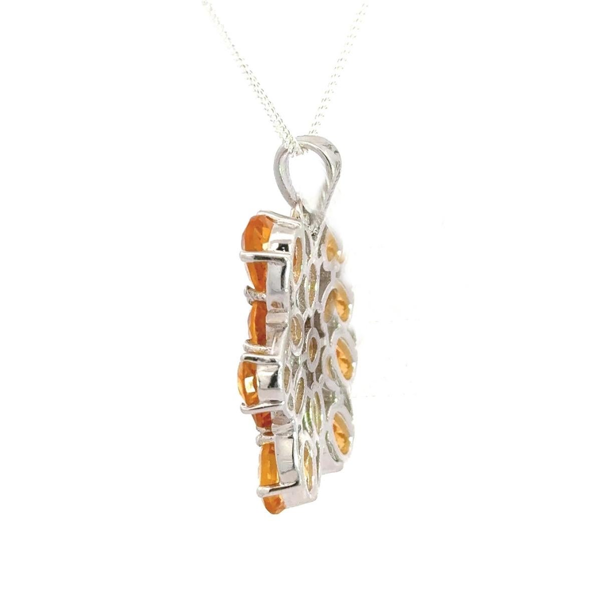 Art Nouveau Ciondolo a forma di stella di Citrino naturale da 12,45 carati in argento massiccio 925 Silvorra in vendita