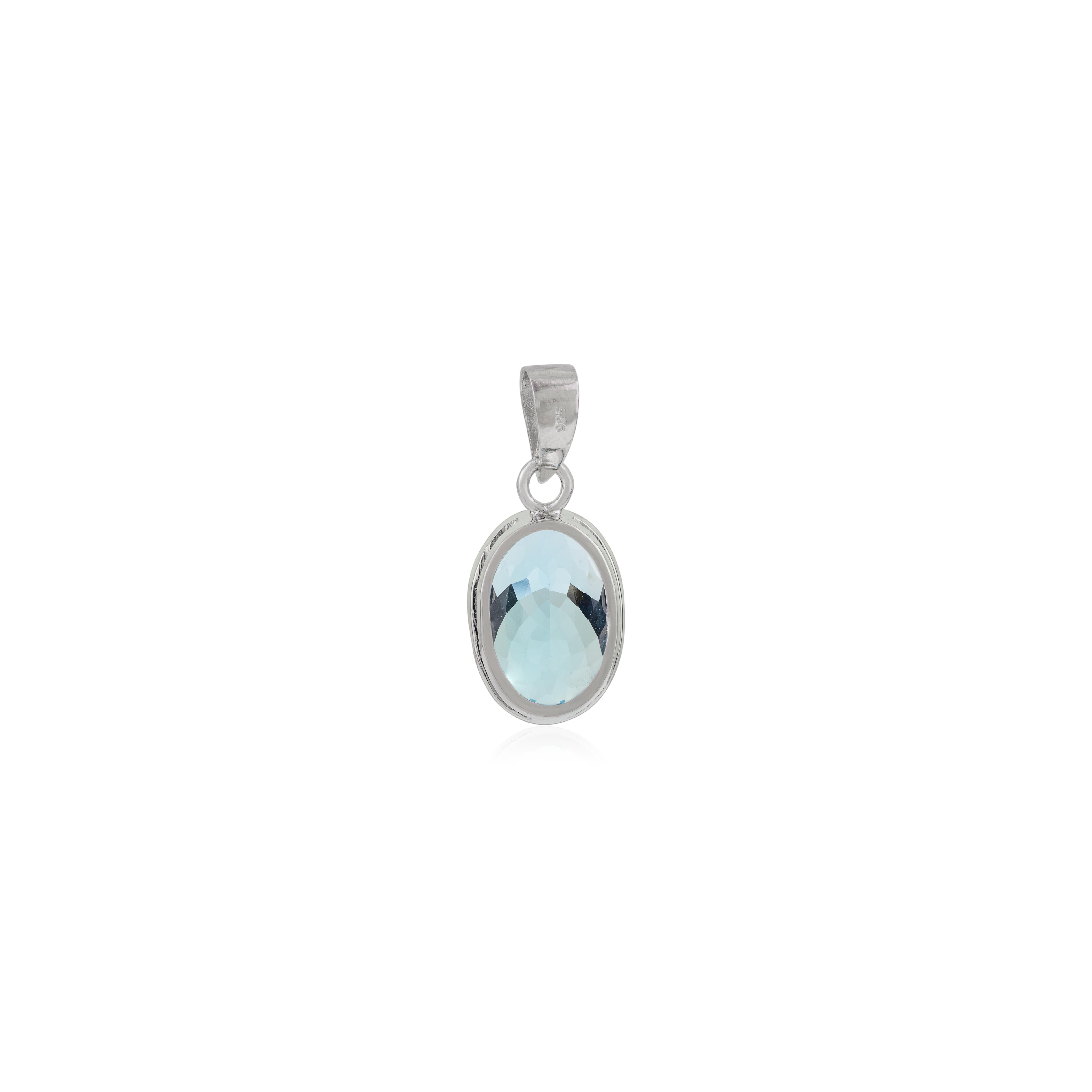 Set di ciondoli con dichiarazione di 16,9 carati di topazio blu in argento 925 A. Silver in vendita 4