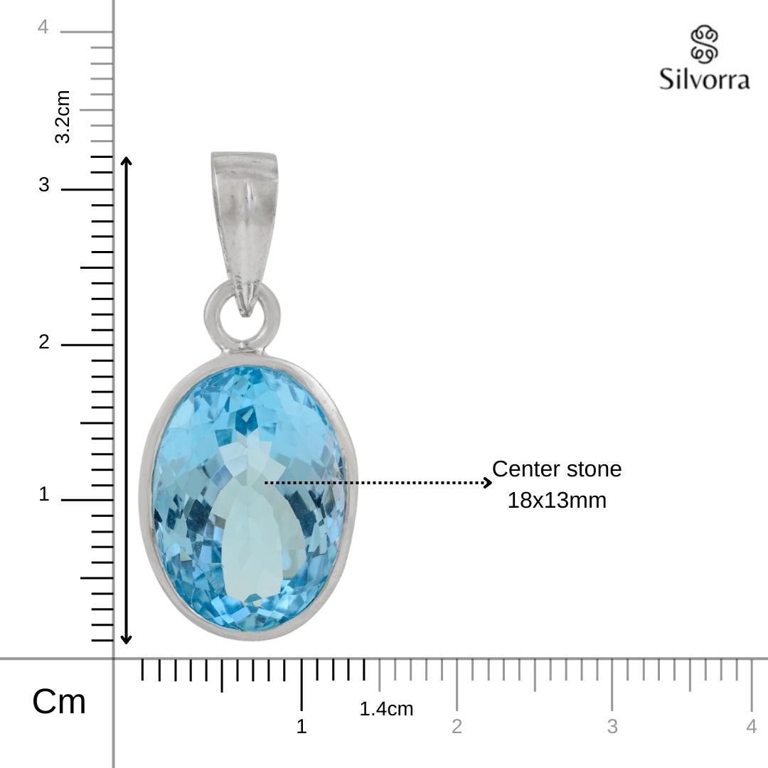 Set di ciondoli con dichiarazione di 16,9 carati di topazio blu in argento 925 A. Silver in vendita 5