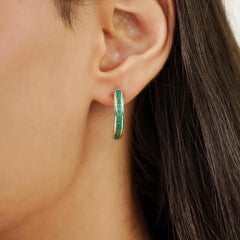 Orecchini a cerchio Silvorra 1.9 in argento sterling Greene & Greene, linea dritta, per lei