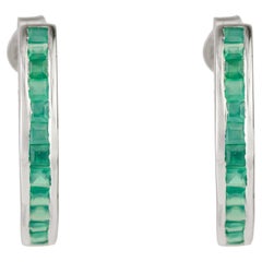 Orecchini a cerchio Silvorra 1.9 in argento sterling Greene & Greene, linea dritta, per lei