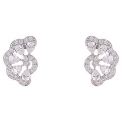 Silvorra 2.02ct Dainty Moissanite Cluster Stud Earrings in Sterling Silver