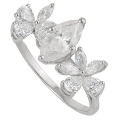 Silvorra 2,03 CTW Moissanit-Ring mit Marquise- und Birnenschliff in Sterling-Silber