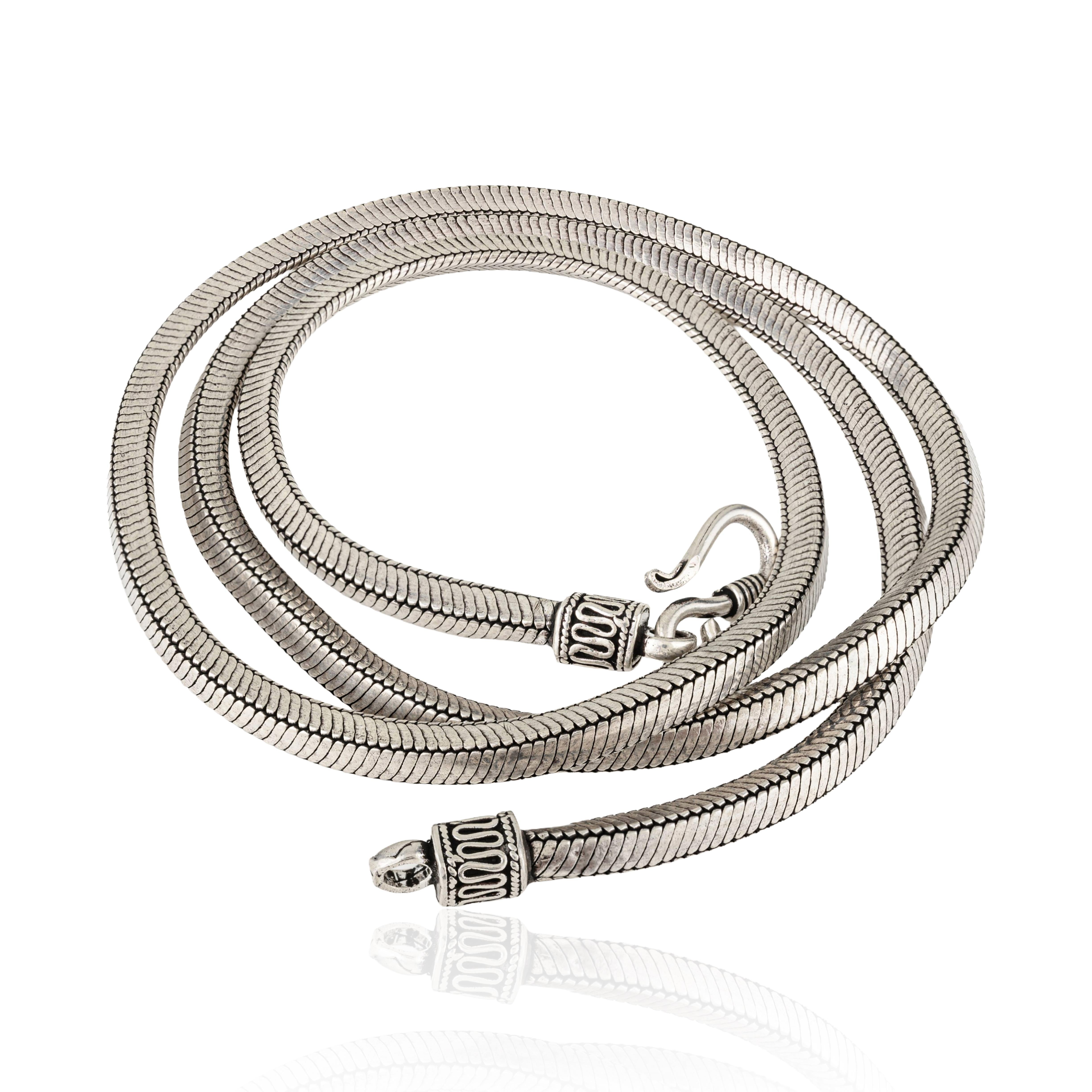 Collana a catena di Silvorra da 24,5 pollici in argento massiccio 925 in vendita 2