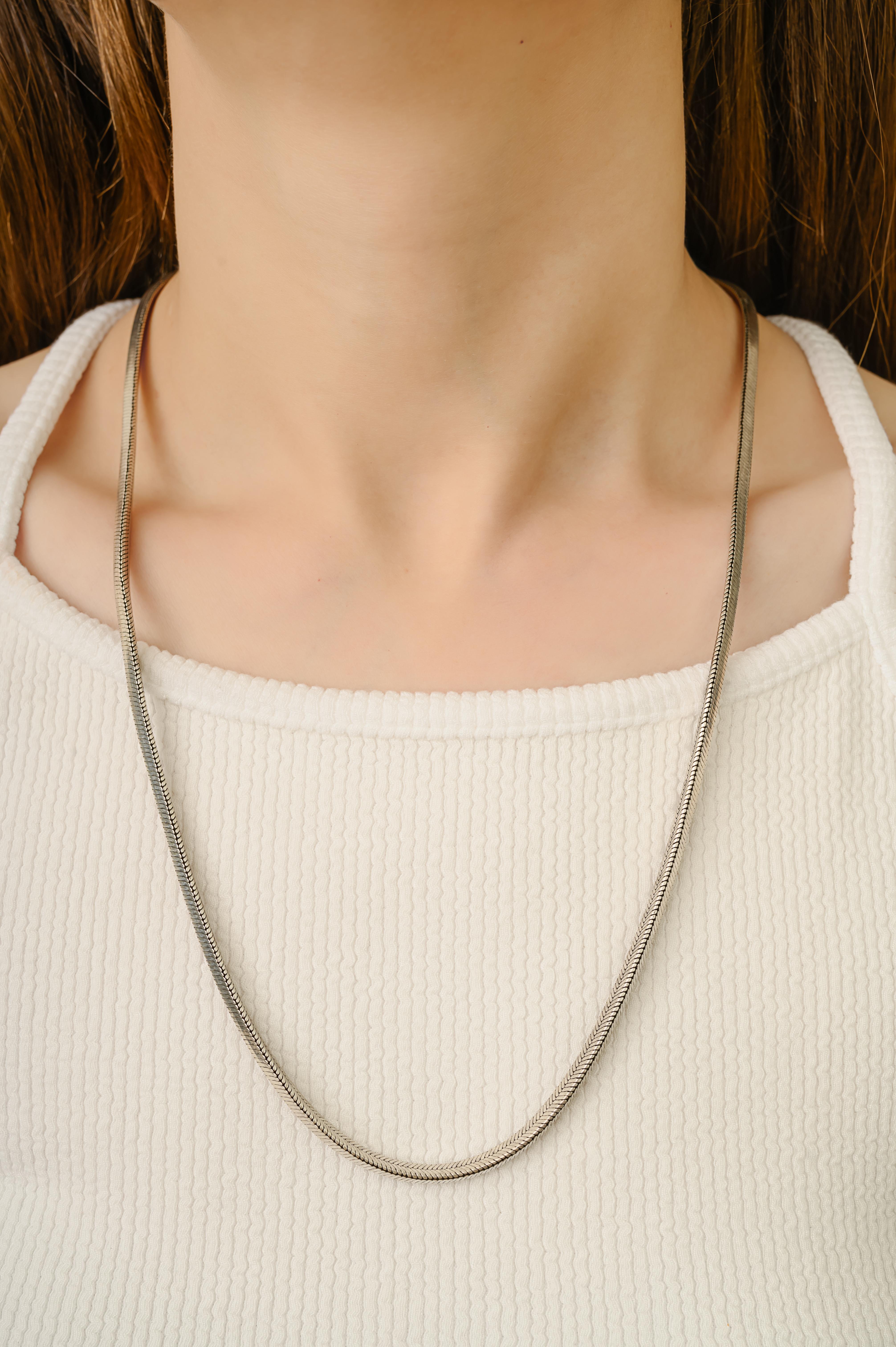 Collana a catena di Silvorra da 24,5 pollici in argento massiccio 925 in vendita 3