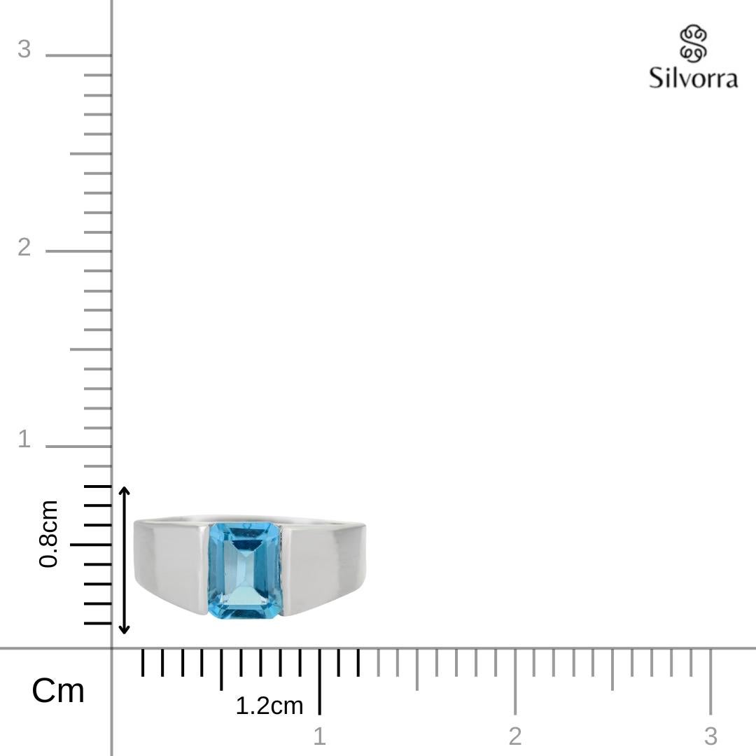 in vendita:  Anello Silvorra 3,40 carati con taglio ottagonale di Topazio Blu Svizzero in Argento Sterling 925 10