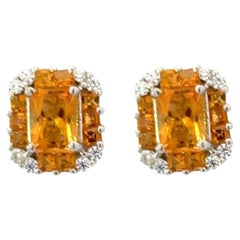 Silvorra Pendientes de plata de ley 925 con citrino y circonita de 4,15 ct