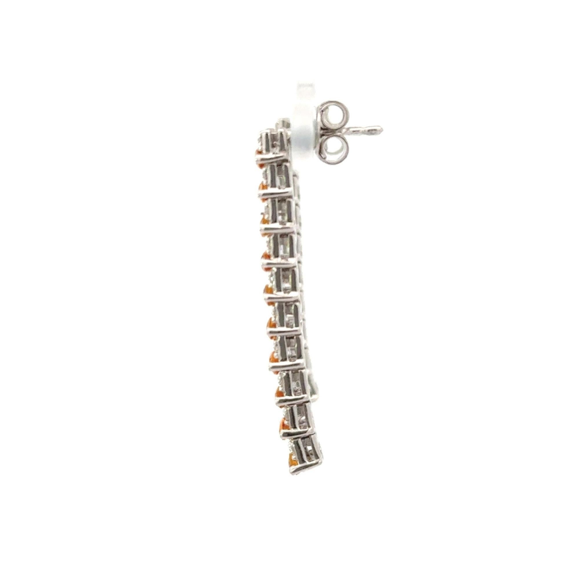 Silvorra 4,28 Carati Citrino Orecchini lunghi a pendente modernisti in puro argento per lei in vendita 1