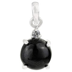 A Silver 925 5.71CT Single Stone Black Star & Zircon Classic Drop Pendentif