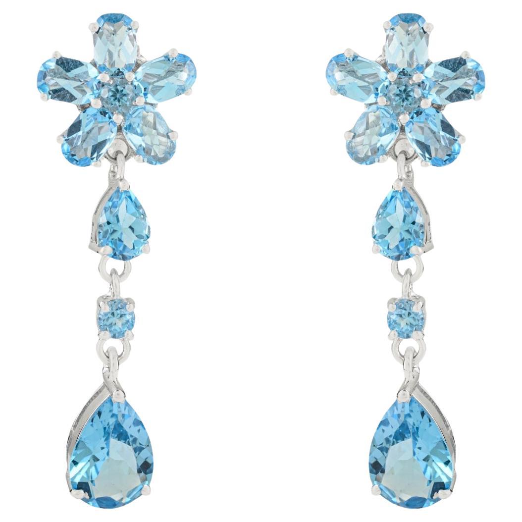 Orecchini a goccia a cascata floreale in argento 925 di Silvorra, regalo di ringraziamento in vendita