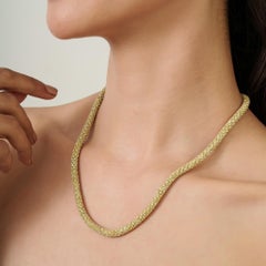 Silvorra 925 Silver Bold 48.9CT Yellow Sapphire Beaded Necklace for Mom's Gift