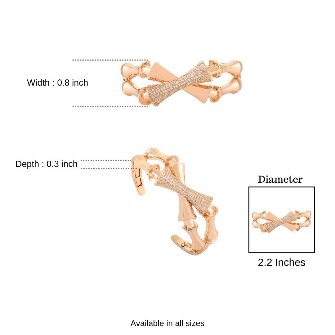 Bracciale Criss Cross Cubic Zirconia placcato oro rosa in argento 925 Silvorra in vendita 6