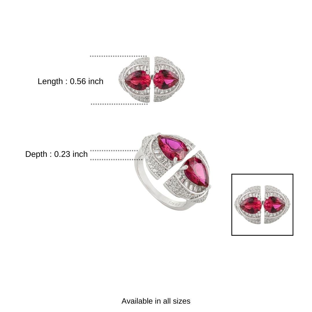 in vendita:  Anello a doppia pietra con zirconi bianchi e rosa Eleg in argento 925 di Silvorra 10
