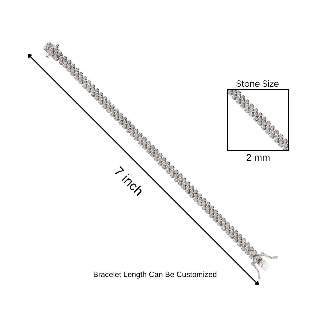 Bracciale tennis modernista d'argento 925 con castone e zirconi bianchi incastonati in vendita 4