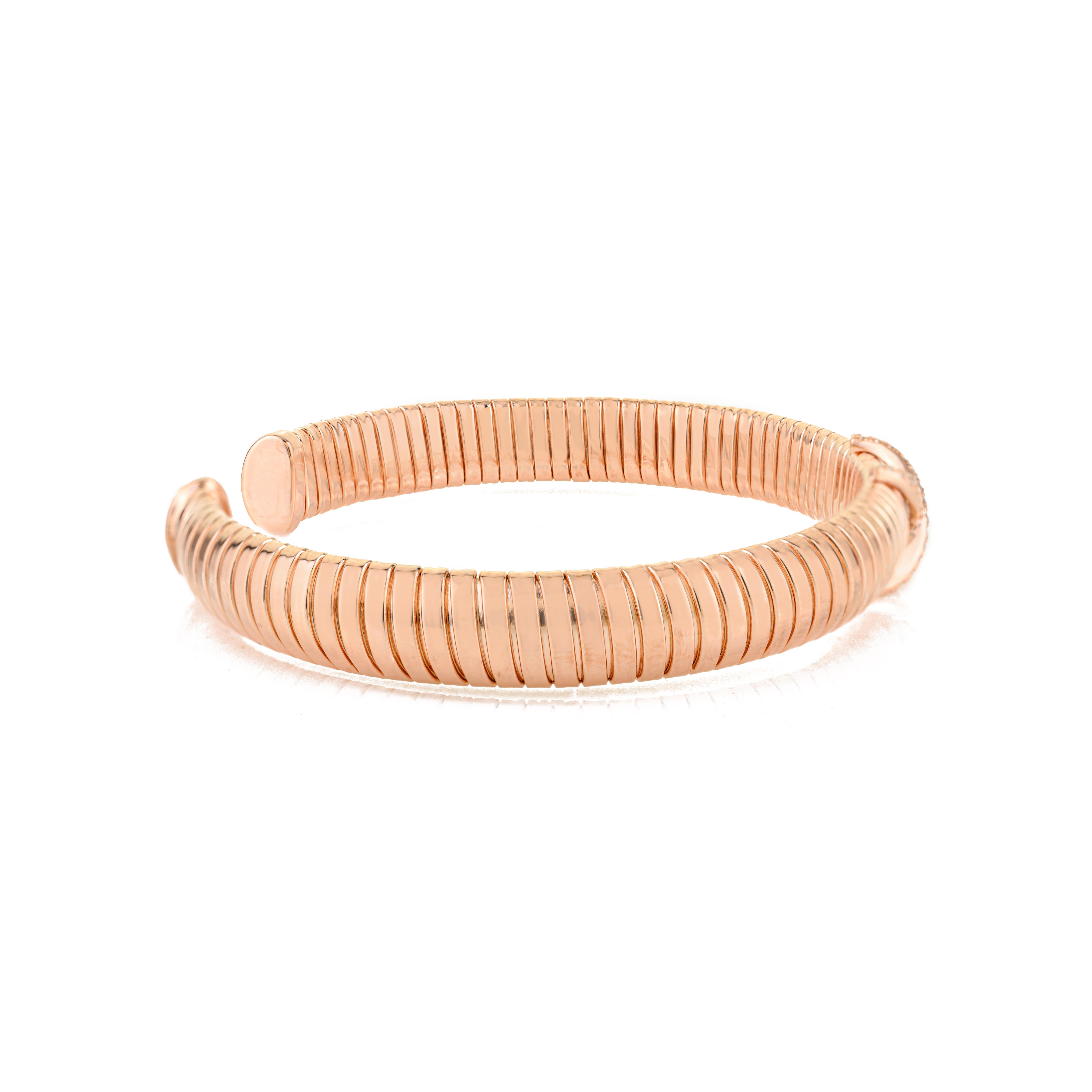 Bracciale Tubogas con motivo X in argento 925 e oro rosa Silvorra con zircone bianco In condizioni Nuovo in vendita a New York, NY