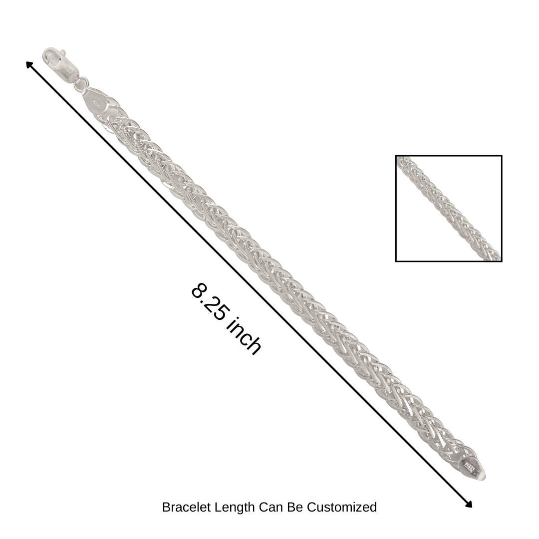 Bracciale unisex con catena a maglie sovrapposte intrecciate in argento 925 Silvorra 925 in vendita 7