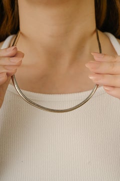 Silvorra 925 Silver Unisex 22.5 Inch Elegant Herringbone Robe Chain Necklace