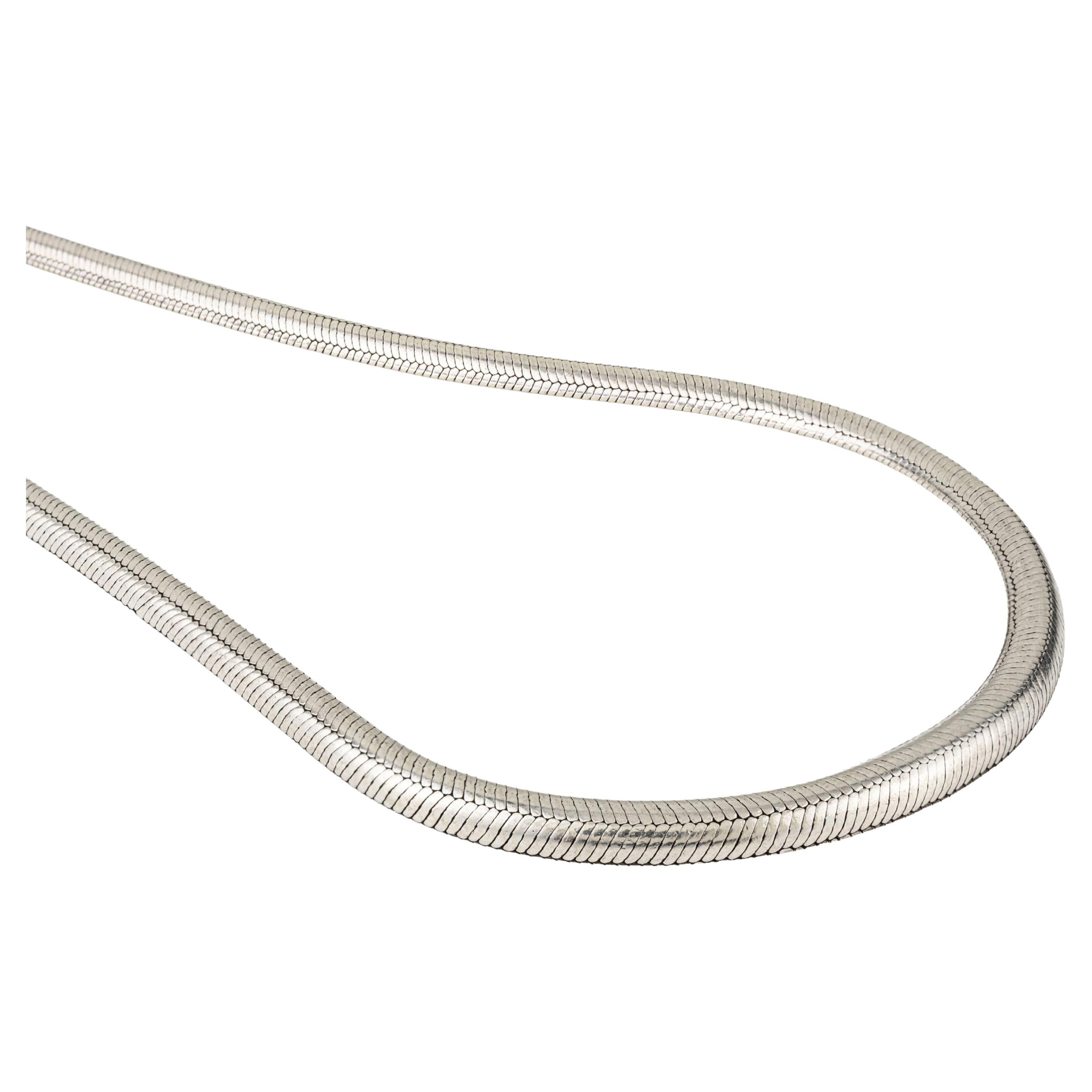 Silvorra 925 Argento Unisex 22,5 Pollici Collana a spina di pesce elegante in vendita