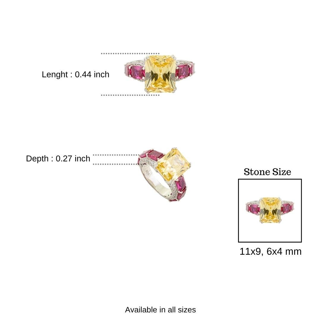 in vendita:  Anello solitario in argento massiccio 925 con zirconi gialli, rosa e bianchi di Silvorra 10