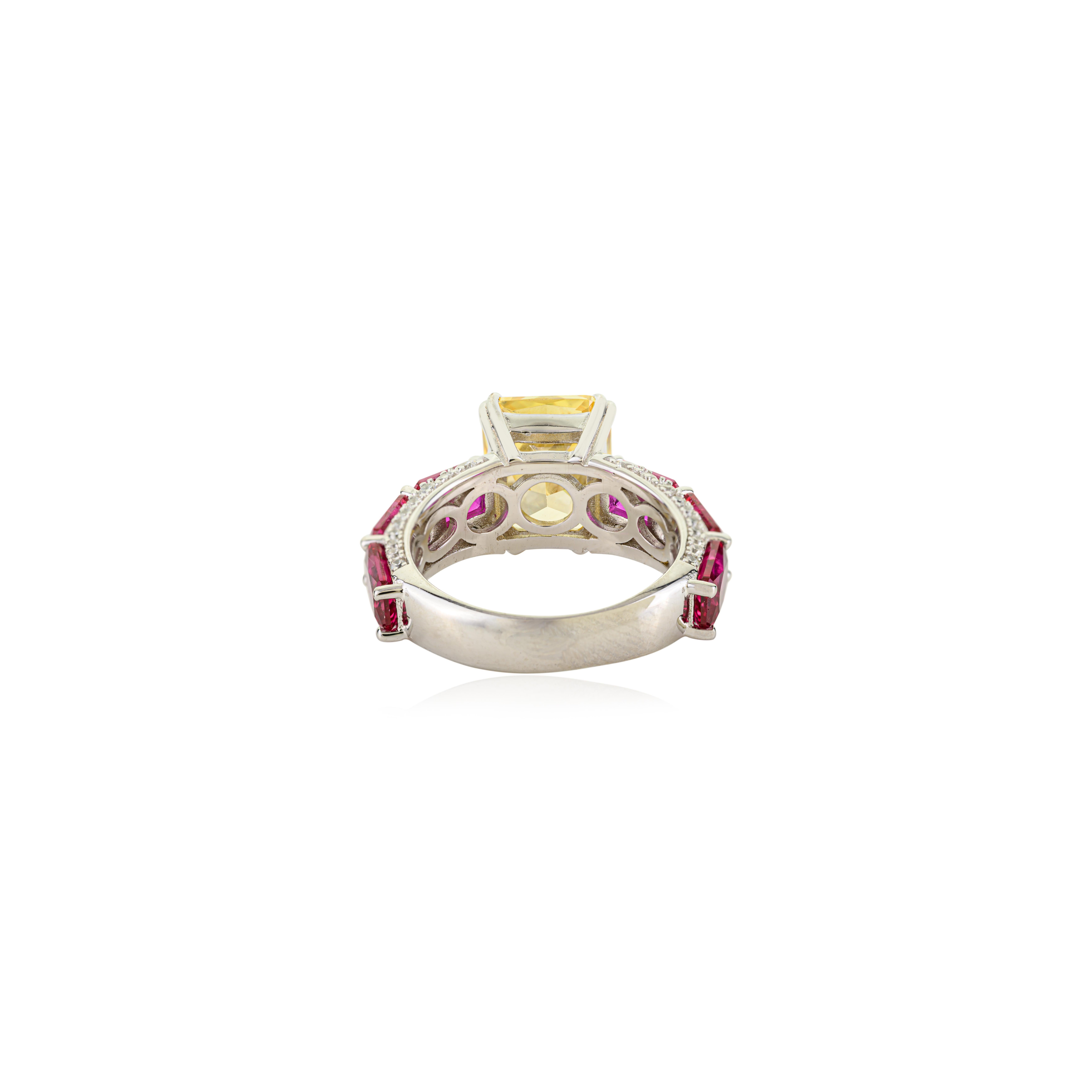 in vendita:  Anello solitario in argento massiccio 925 con zirconi gialli, rosa e bianchi di Silvorra 5