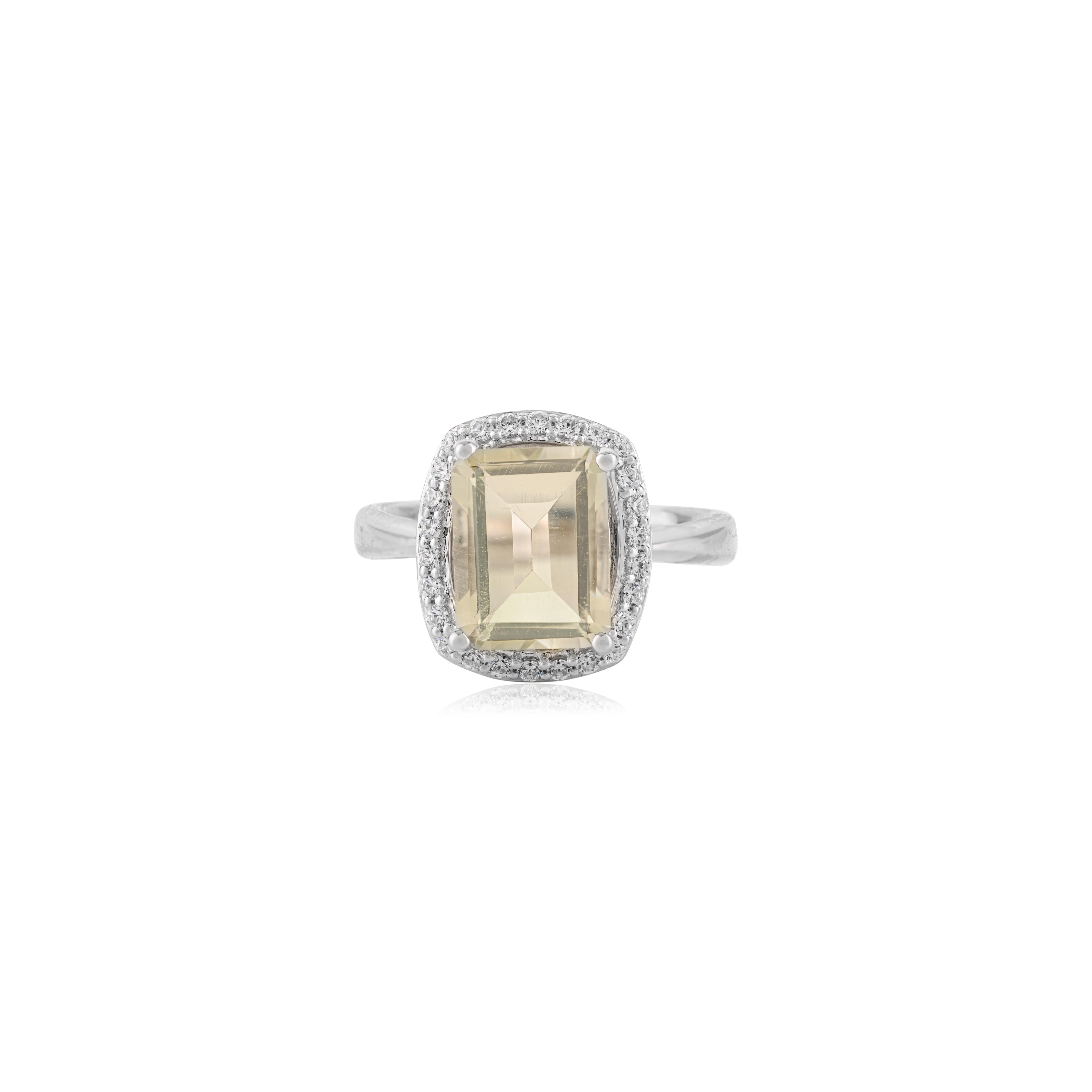 in vendita:  Anello a grappolo con ametista verde e zircone a raggiera in argento 925 Silvorra 7