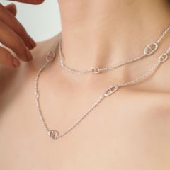Collar de Silvorra de plata de ley 925, con eslabones tipo ancla y 32 pulgadas de longitud, ideal para llevar a capas