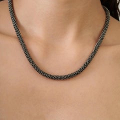 Silvorra 925 Sterling Silver 49.9 Ct Midnight Blue Sapphire Statement Necklace