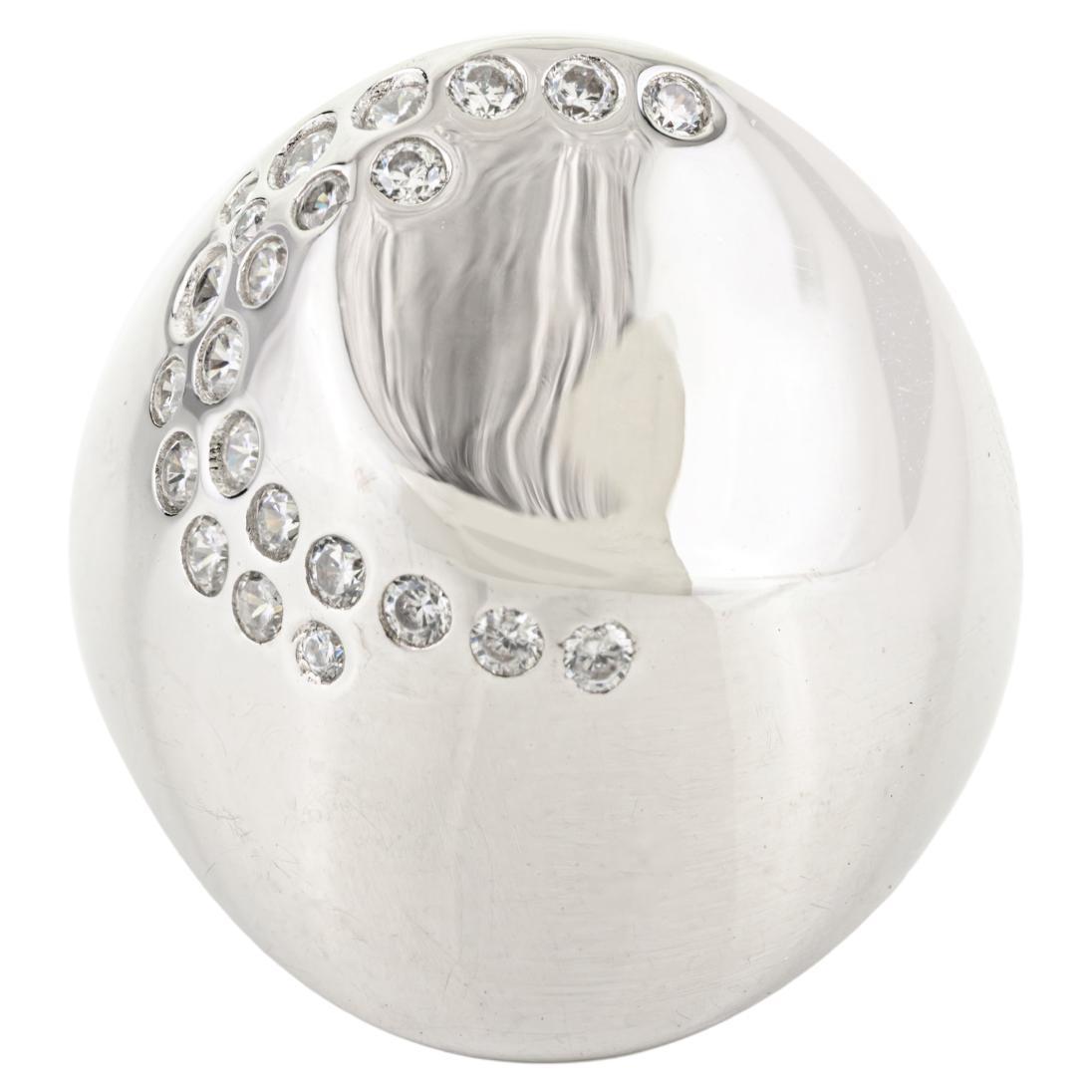 in vendita:  Silvorra 925 Sterling Silver Dome Ring with Swirl White Cubic Zirconia For Her