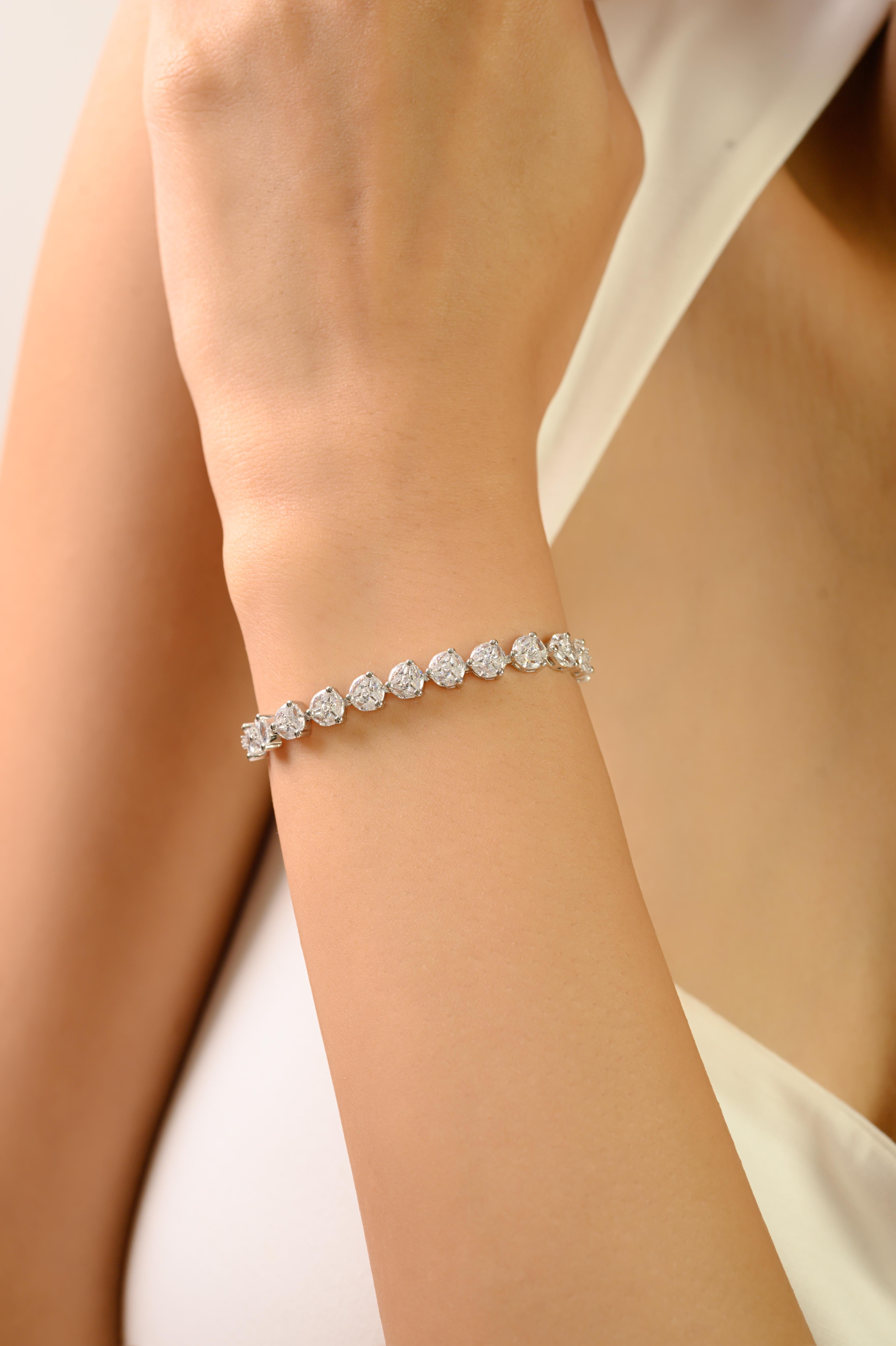 Silvorra Pulsera Tenis Plata de Ley 925 Corte Marquesa Circonita Cúbica Blanca Corte marquesa en venta