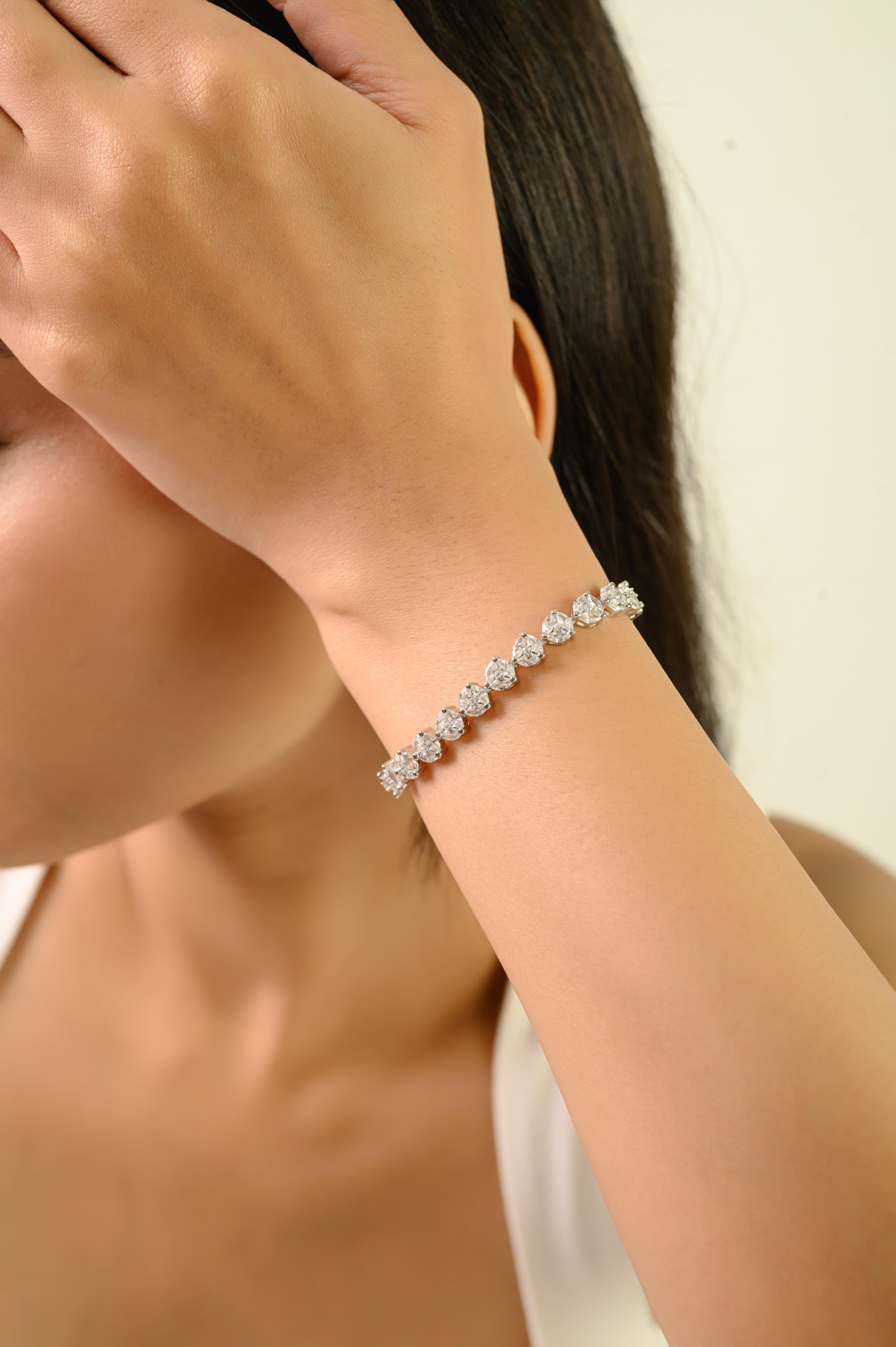 De las mujeres Silvorra Pulsera Tenis Plata de Ley 925 Corte Marquesa Circonita Cúbica Blanca en venta