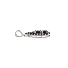 Silvorra 925 Sterling Silver Natural Blue Sapphire 3.54 Ct Pear Teardrop Pendant
