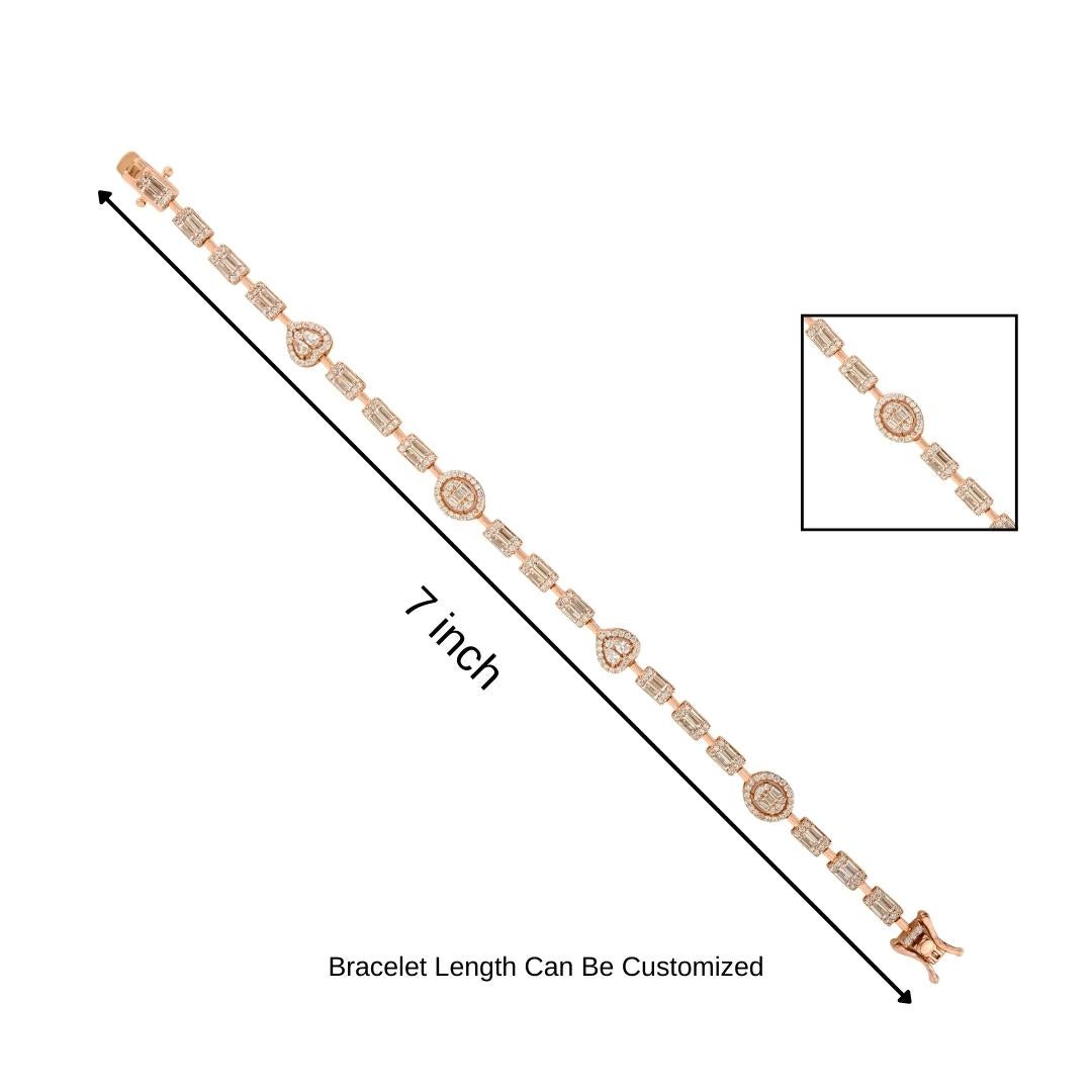 Silvorra Pulsera de Tenis de Plata de Ley 925 y Oro Rosa con Circonitas Cúbicas de Corte Mixto en venta 4