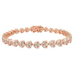 Bracciale tennis Silvorra in argento 925 e oro rosa con CZ marquise bianche