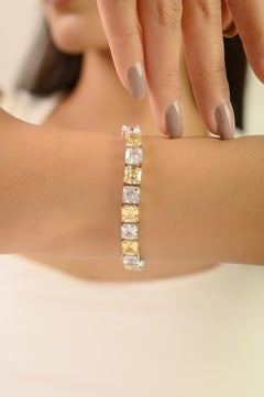 Bracciale tennis in argento 925 con zirconi gialli e bianchi di Silvorra