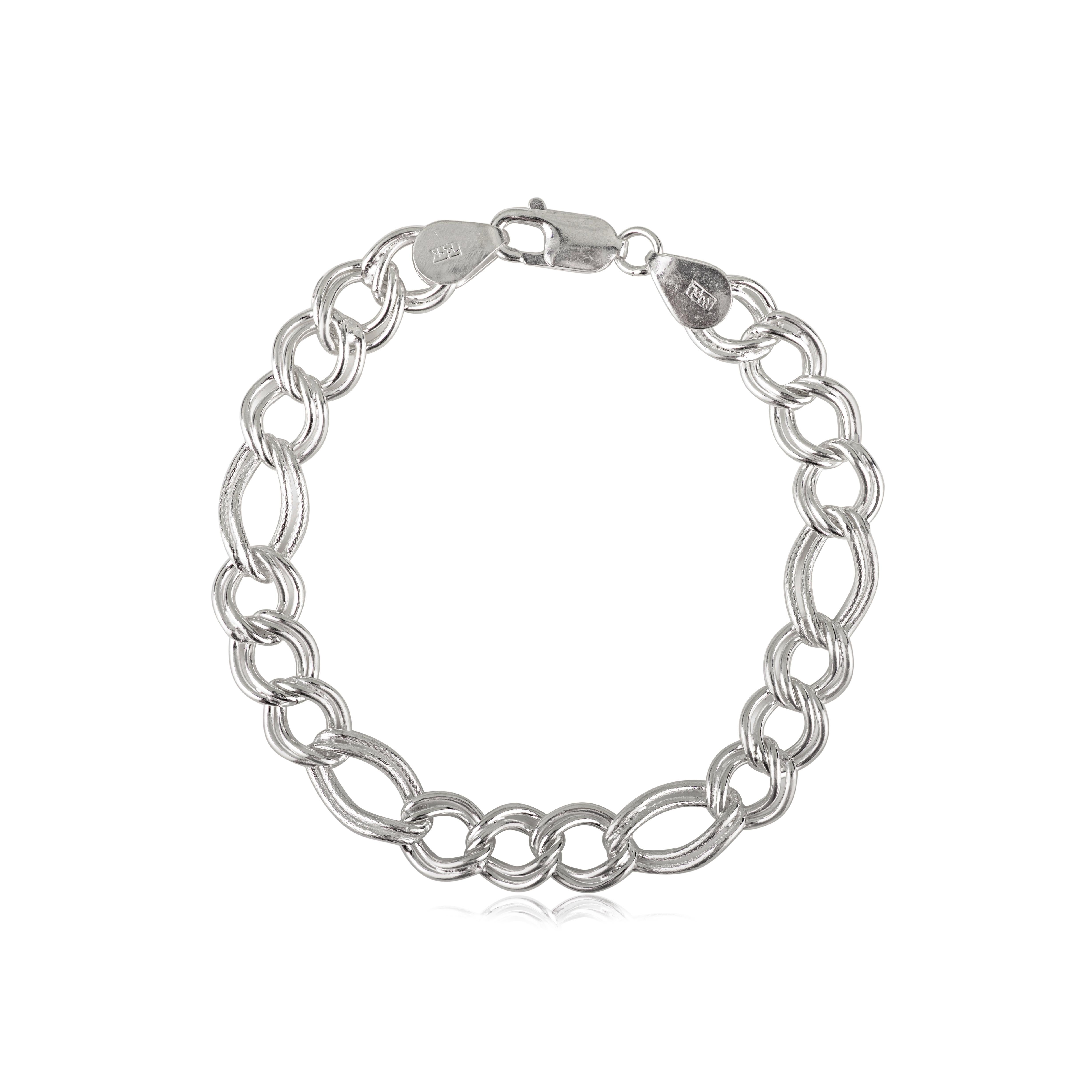 Bracciale moderno unisex con catena ritorta in argento 925 A. Silver in vendita 2