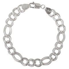 Silvorra 925 Sterling Silver Twisted Curb Chain Linked Unisex Modern Bracelet