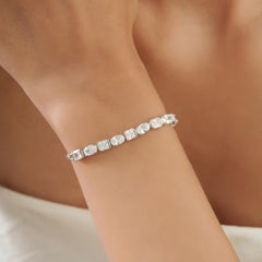 Bracelet à maillons en argent 925 Silvorra, alternant des maillons ovales et rectangulaires sertis de zircons cubiques
