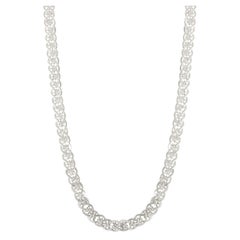 Silvorra Art Deco 925 Argento massiccio A Link 21 pollici Collana per lei