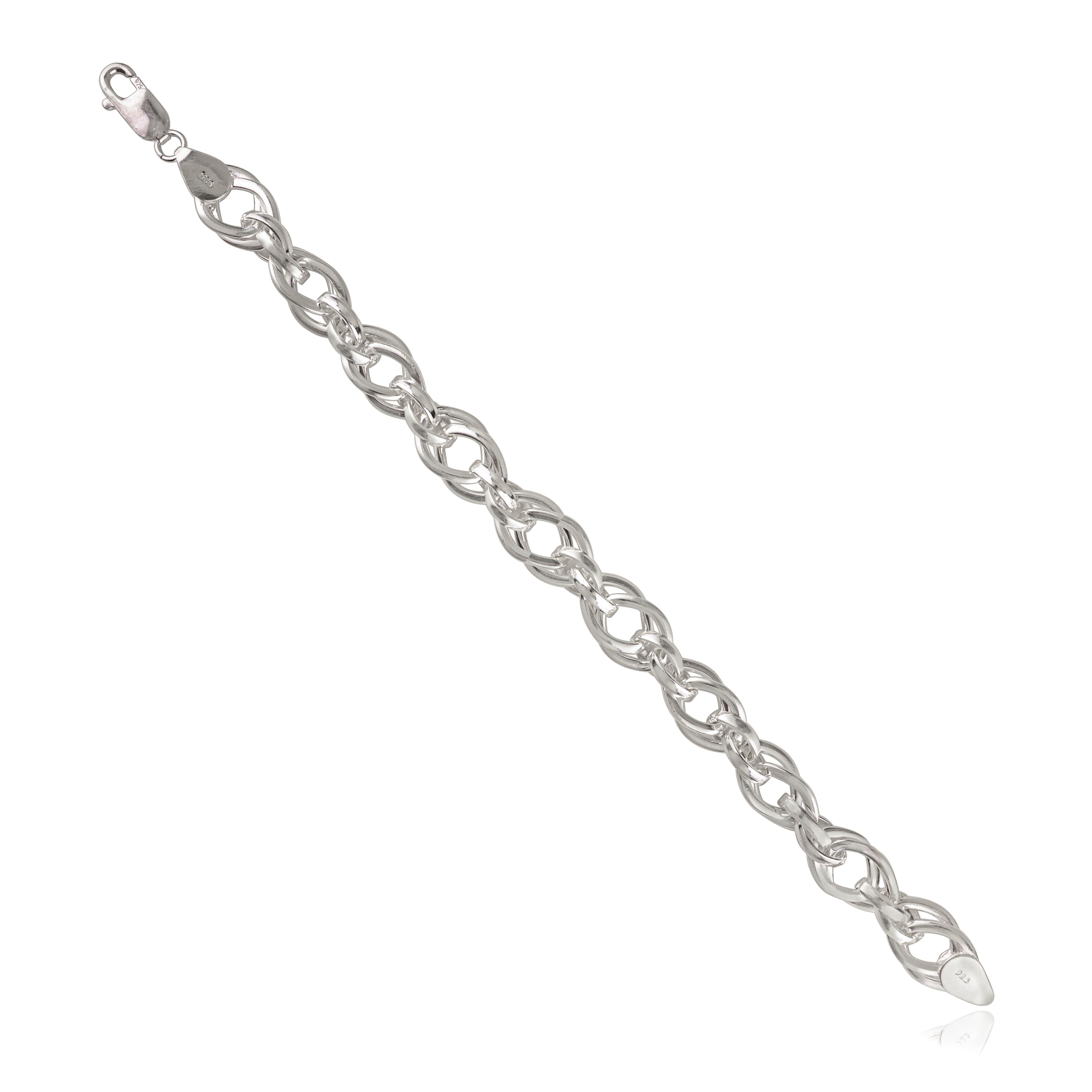 Silvorra Pulsera Unisex de Plata 925 Estilo Art Decó con Cadena Trenzada para Regalos en Nuevo estado para la venta en New York, NY