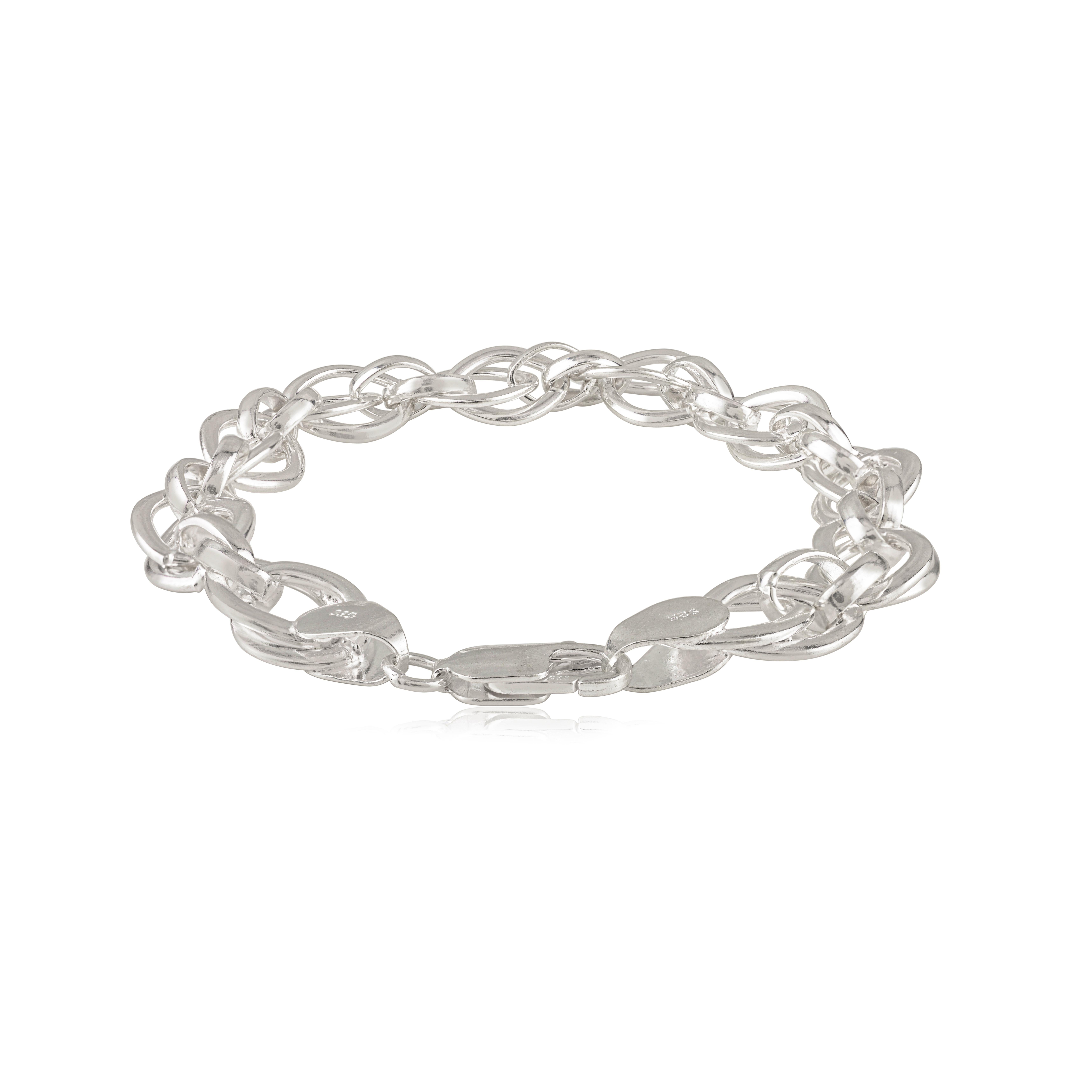 Silvorra Pulsera Unisex de Plata 925 Estilo Art Decó con Cadena Trenzada para Regalos en venta 6