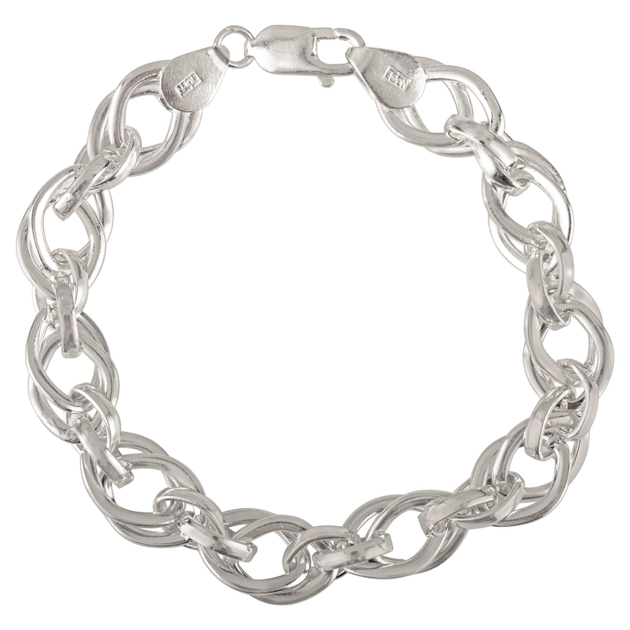 Bracciale unisex con catena ritorta in argento 925 di Silvorra in stile Art Deco per i regali