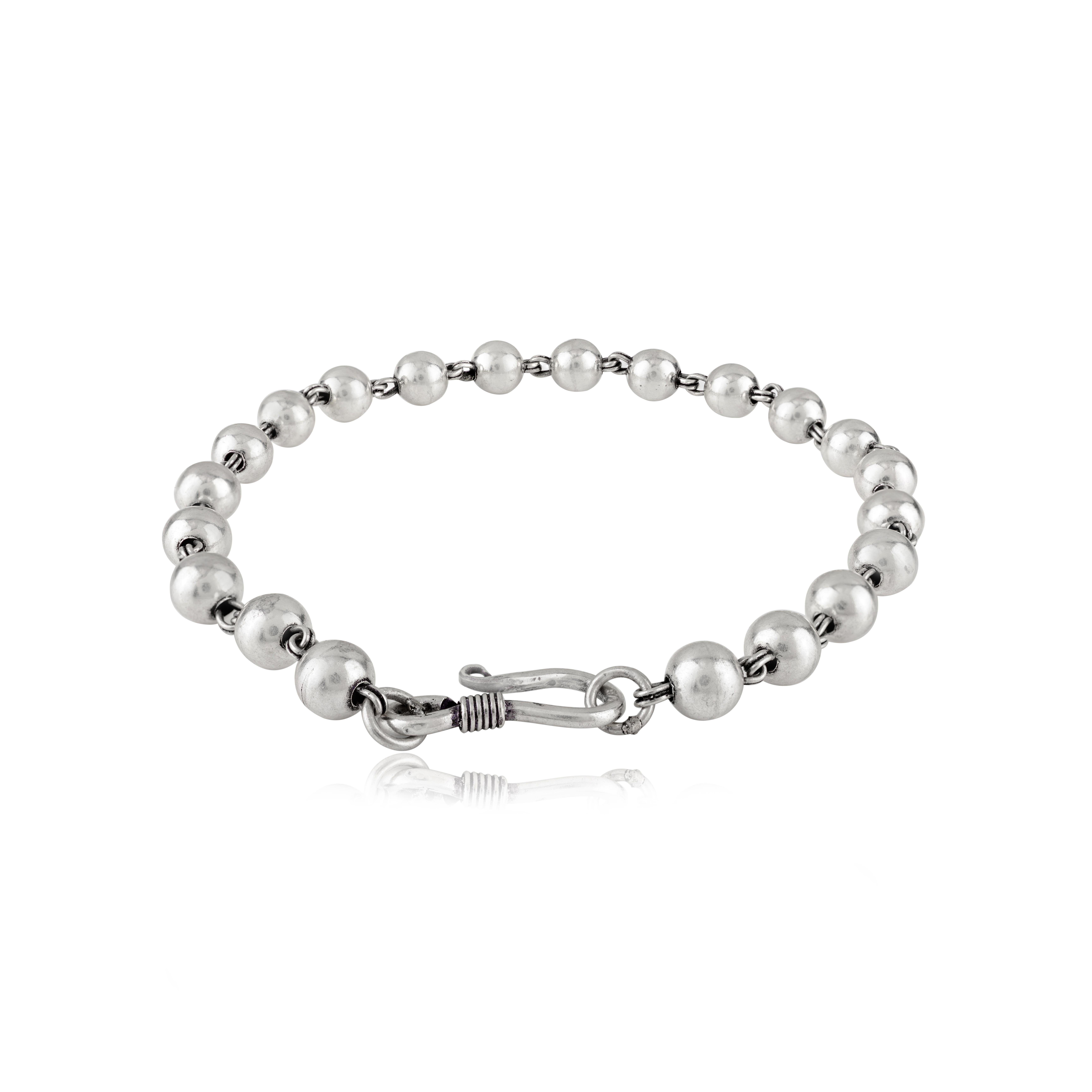Silvorra Bracciale a catena con perline in argento 925 in stile Art Deco per tutti i giorni in vendita 6