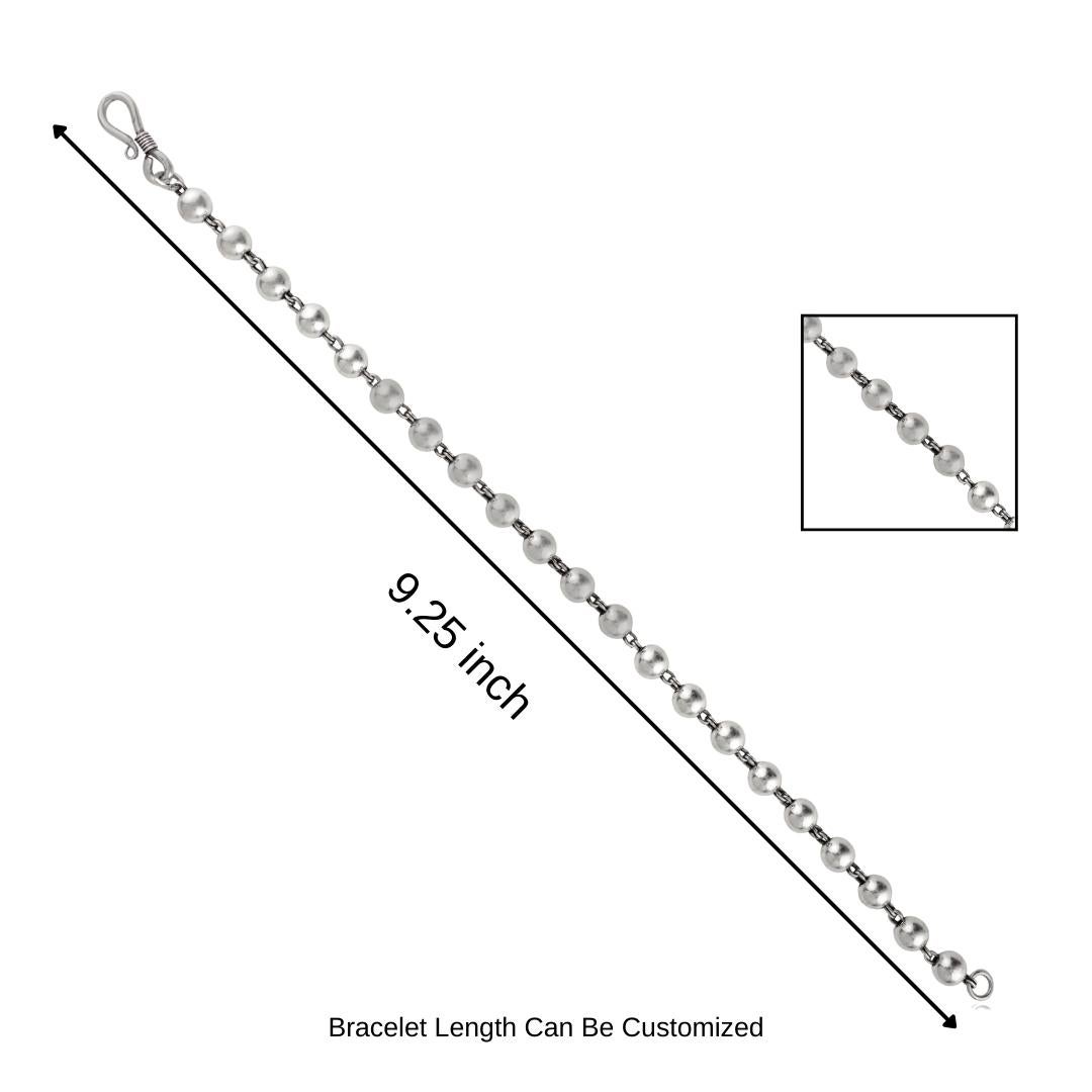 Silvorra Bracciale a catena con perline in argento 925 in stile Art Deco per tutti i giorni in vendita 7