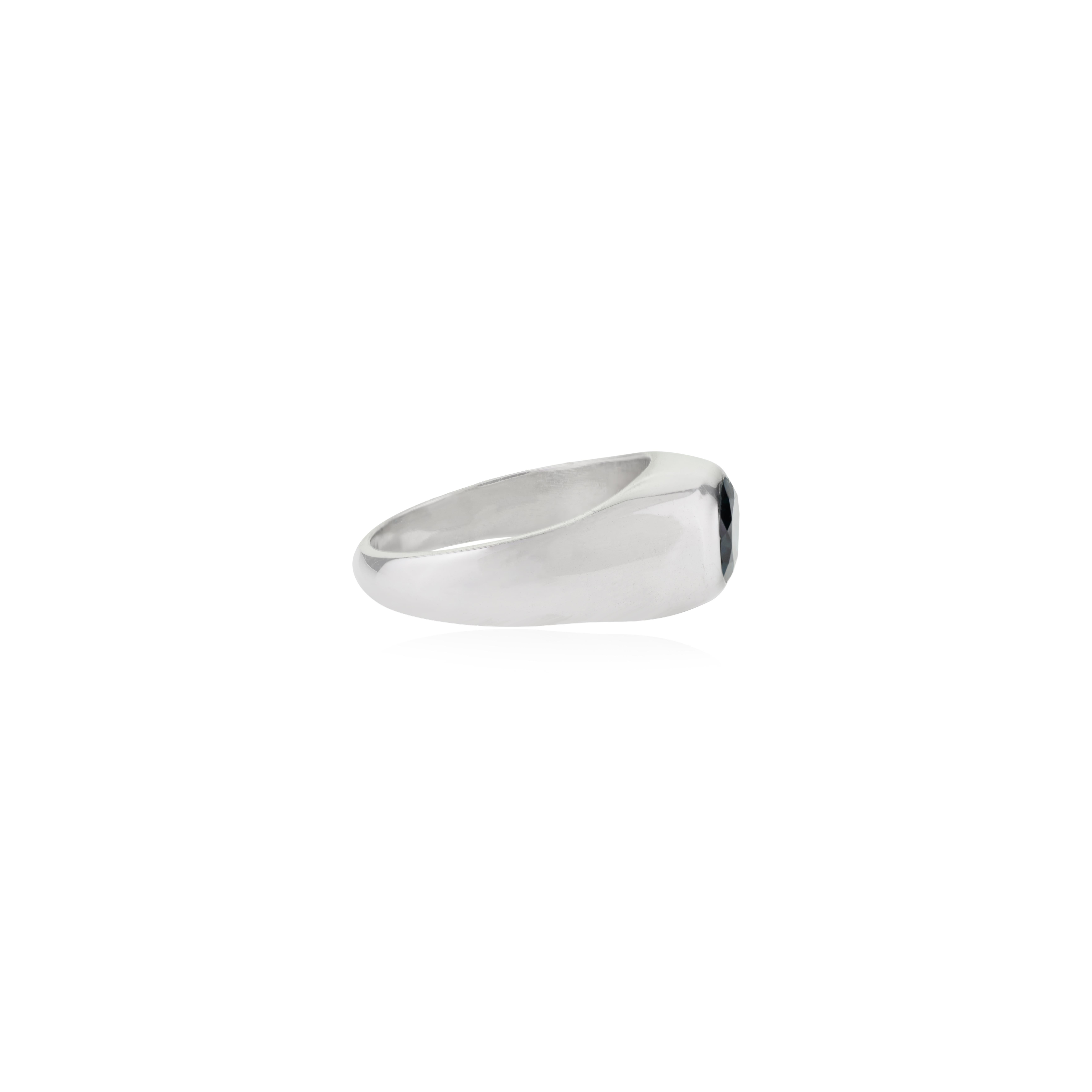 For Sale:  Silvorra Classic 925 Sterling Silver 2.4 Ct London Blue Topaz Cocktail Dome Ring 5