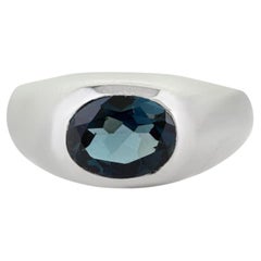 Silvorra Classic 925 Sterling Silver 2.4 Ct London Blue Topaz Cocktail Dome Ring